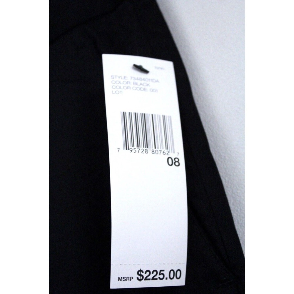 DKNY Black Womens Dress Pants Flat Front Straight Leg Size 8 NWT $225 32/34 - Picture 2 of 4